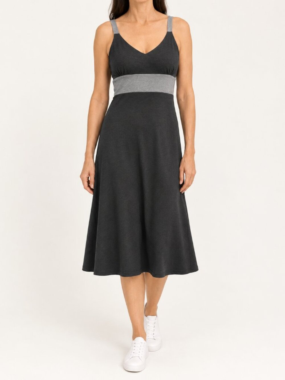 Kuhl Women's Prima Aerosoft Dress Medium Two-Tone Gray Travel Midi